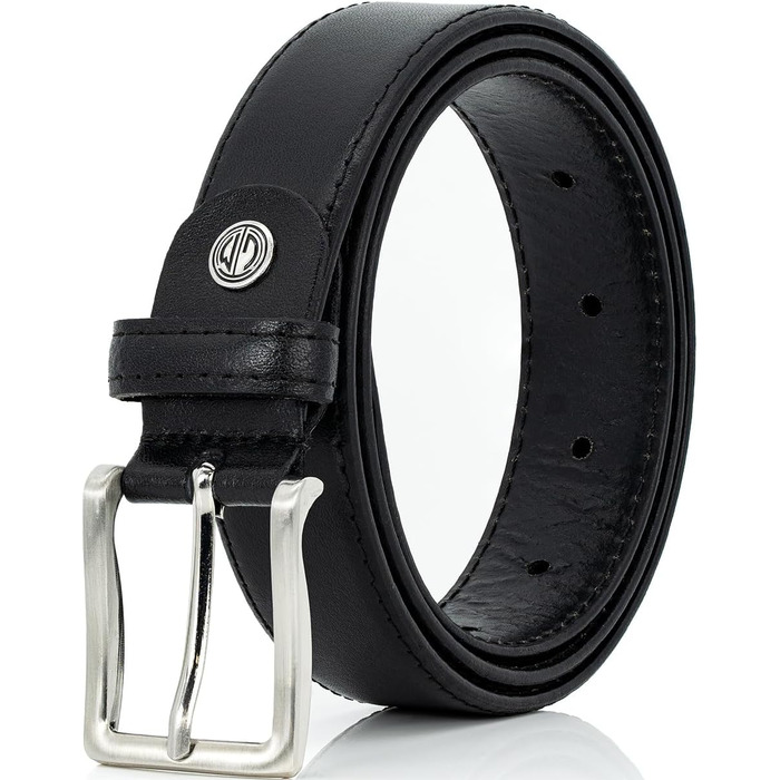 Чоловічий шкіряний ремінь Lindenmann, 30 мм, чорний, довжина 110 см