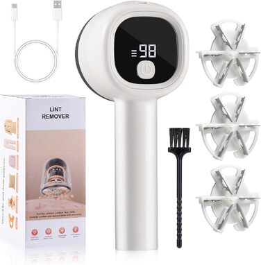 Електричний видальник ворсу Diboniur з 3 рівнями потужності, LCD-дисплеєм та змінними лезами