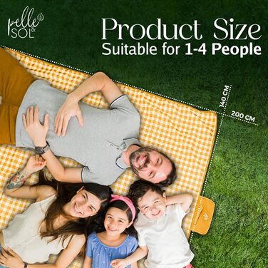 Плед для пікніка Pelle & Sol, 200x140 см, водонепроникний, з ручкою, для відпочинку на природі