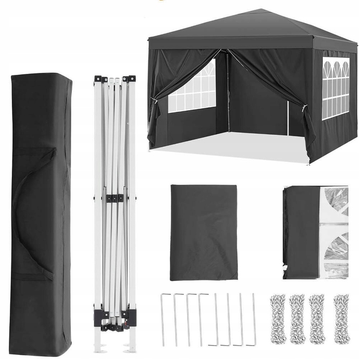 Садова альтанка Holla Garden з 4 стінками, 3 x 3 x 2,5 м