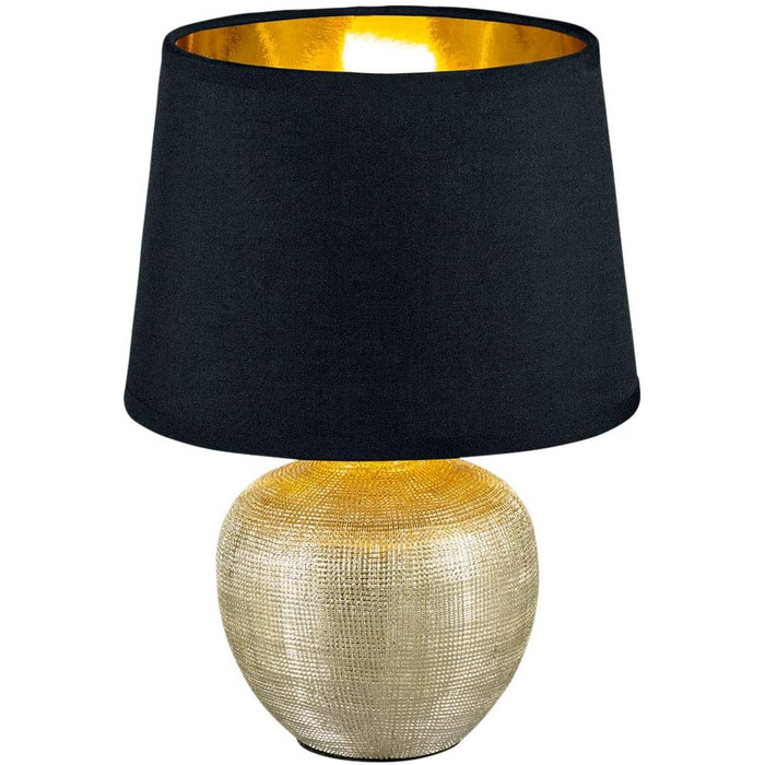 Настільна лампа Reality Leuchten Luxor, кераміка, золото, E14, 18x18x26 см, чорно-золота