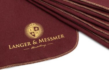 Langer & Messmer Polishing Cloths for Smooth Leather made from 100% Cotton in a Practical Set - The shoe cloth for professional shoe care ( | Beige) (Set of 6, Bordeaux)