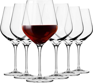 Krosno Burgundy Red Wine Glasses | Set of 6 | 860 ML | Splendour Collection | Perfect for home, restaurants, and parties | Dishwasher safe