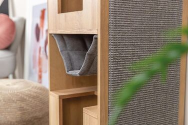 Будиночок для котів TRIXIE CityStyle 105 см, коричневий/сірий – сучасний котячий будиночок з гамаком та зручним лежанком – міцний та комфортний, 44725