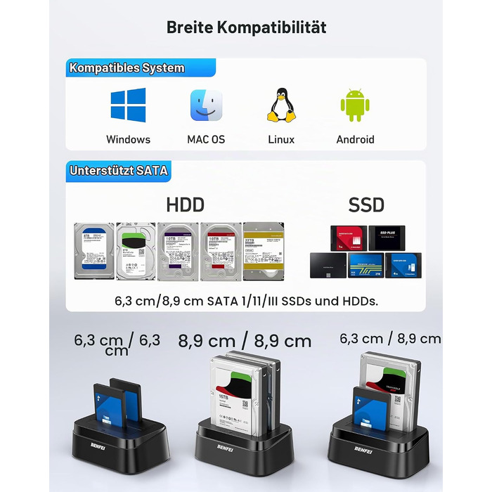 Док-станція BENFEI USB-C для HDD/SSD 2.5