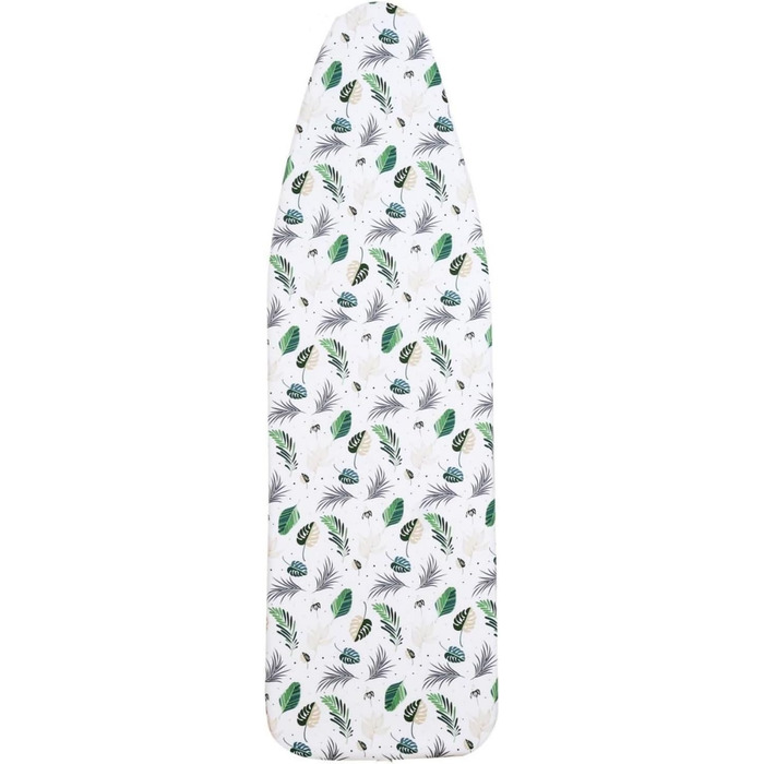 Чохол для прасувальної дошки Yizunnu 140 x 50 см з товстим шаром підкладки, регульованою фіксацією та стійким до подряпин принтом (Листя)