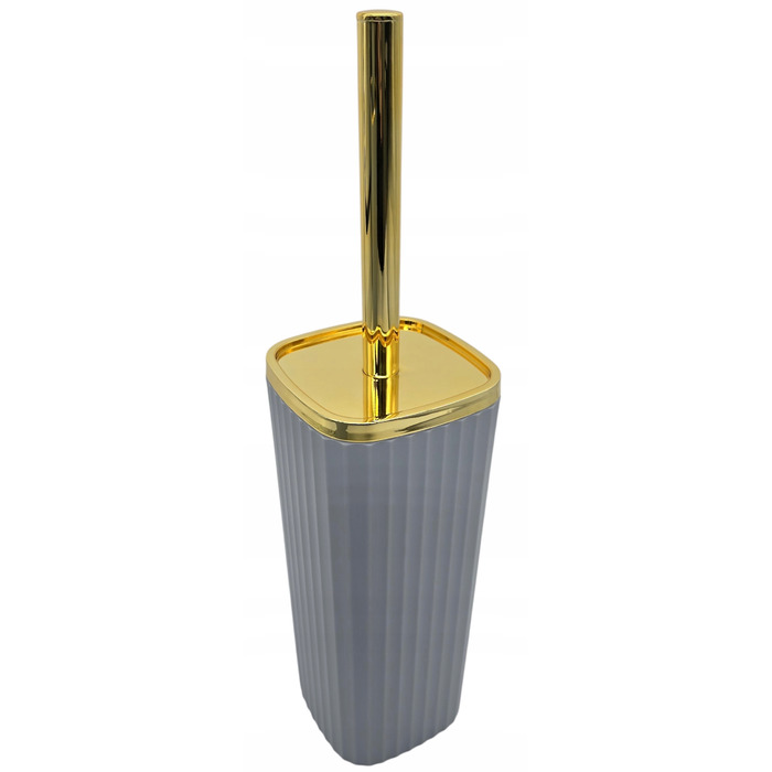 Набір аксесуарів для ванної кімнати та туалету (6 предметів): дозатор, кошик, йоржик — Золотий