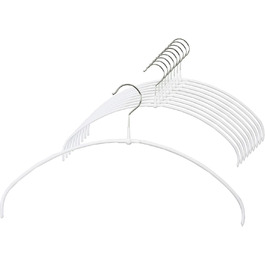 MAWA Clothes Hangers Light, Set of 20 space-saving and non-slip hangers, ideal for T-shirts, tops, and lightweight sweaters, with a 360° rotatable hook and non-slip coating, 40 cm, White