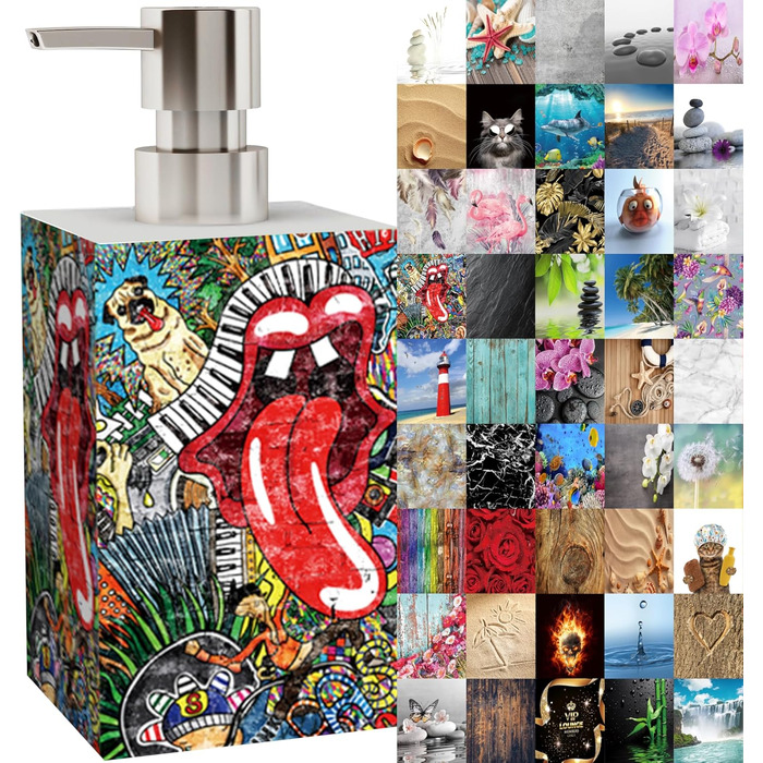 Дозатор для мила | Широкий вибір стильних дозаторів для мила | Сучасний дизайн | Акцент для будь-якої ванної кімнати (Графіті)