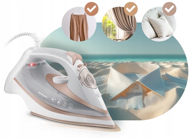 Парова праска Berdsen 3000 Вт з керамічною підошвою, резервуаром 380 мл та функцією вертикального відпарювання