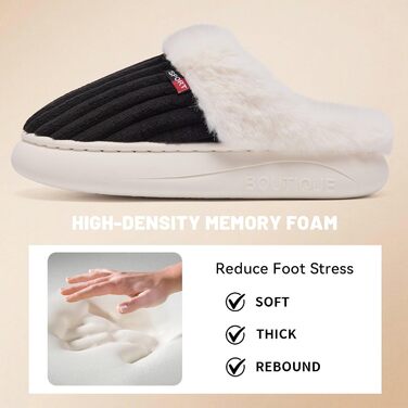 Зимові плюшеві тапочки Guyarns для жінок та чоловіків з Memory Foam, кордов'янта, неслизька підошва, комфортні домашні тапочки, підходять для дому та вулиці, зелені (40/41 EU, чорні)