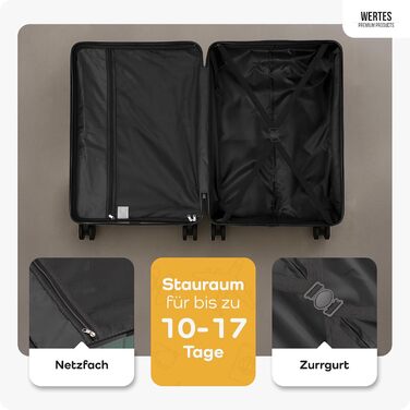 Чемодан великий 100L з TSA замком, жорсткий корпус, подвійні колеса, валіза на колесах (77см, гірчичний)