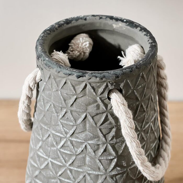 Керамічна ваза, синьо-коричневий дизайн, ваза в скандинавському стилі для декору, сучасна ваза для вітальні, спальні, кухні, передпокою, ванної кімнати (Шиферно-сірий, 17,8 см)