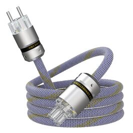 Audiофільний HiFi мережевий кабель живлення 10AWG з родієвим роз'ємом IEC320-C15, 125V/15A для підсилювача, сабвуфера та вінілового програвача, 1м