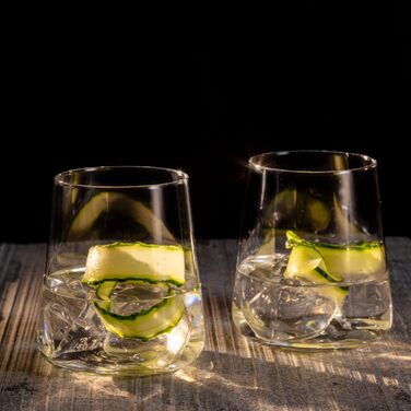 Krosno Gin Glasses, Water Glasses, White Wine Glasses, Drinking Glasses | Set of 6 | 430 ML | Avant-Garde Collection | Perfect for home, restaurants, and parties | Dishwasher safe
