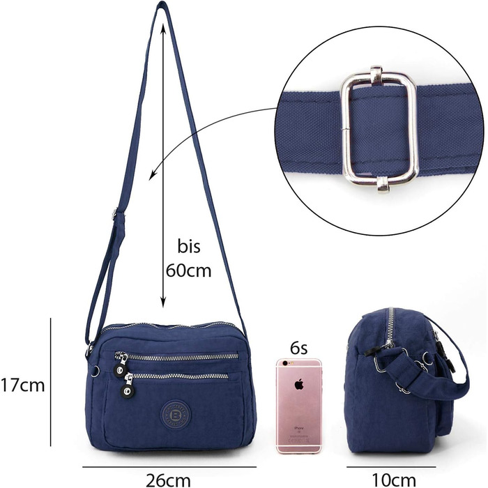 Сумка жіноча через плече ekavale з водонепроникного нейлону - маленька сумка-месенджер для дівчаток (синя)