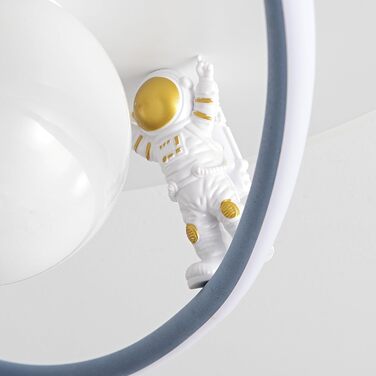 RRBEST LED Ceiling Light, Modern Moon Astronaut Design Ceiling Lamp, Dimmable with Remote Control, Boys and Girls Children's Room Lamps, Decorative Ceiling Lamp for Children's Room