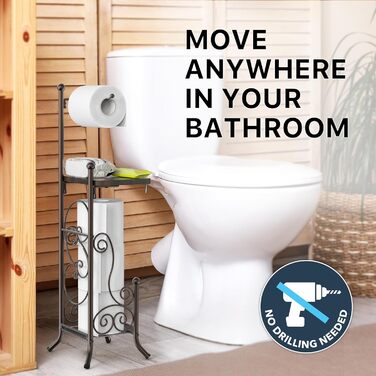 Тримач для туалетного паперу Simple Houseware в англійському стилі, білий (бронза)