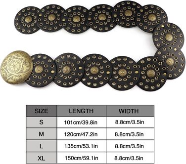 Жіночий шкіряний пояс LIMHOO з вирізами, бохо стиль, чорний, 135 см