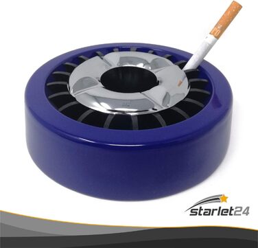 Зовнішній металевий попільничка Starlet24 Gluttöter, стійкий круглий плоский вітрозахисний (5 шт, синій)