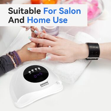 JODSONE 320W UV LED лампа для нігтів з авто-сенсором, 72 світлодіодів (червоне світло) та 4 таймерами (10/30/60/99с) – професійний нігтьовий сушар для пальців/ступнів, сумісний з гелями, гель-лаком, шелаком.