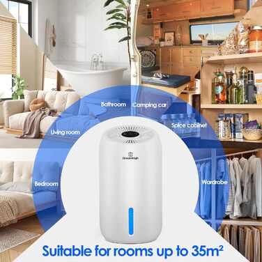 Електричний осушувач повітря Dreamhigh® 1.6L для ванної, підвалу, спальні (35 м²)