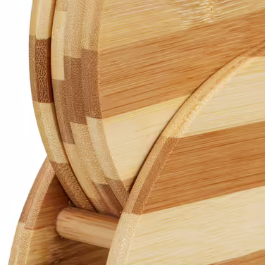 Relaxdays Bamboo Breakfast Tray, Striped