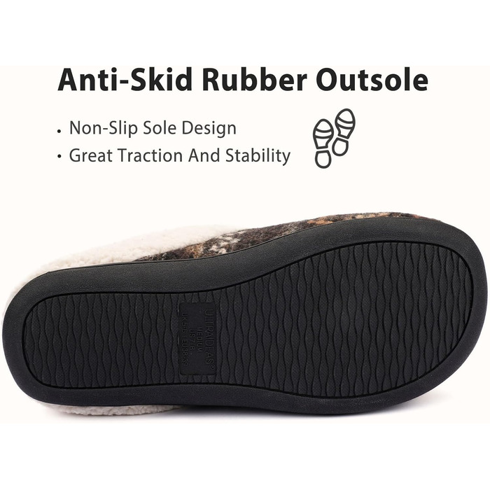 Тапочки домогосподарства ULTRAIDAS: теплі плюшеві тапочки для жінок, м'які та зручні, з Memory Foam, для дому та вулиці