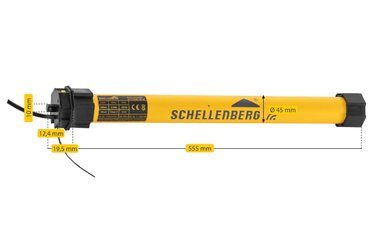 Schellenberg 20615 Roller Shutter Motor MAXI, 15 Nm, mechanical end stop adjustment, tube motor for 60 mm shaft, up to 6.2 m² shutter area, set including wall bracket (20 Nm / max. 8.5 m², Premium)
