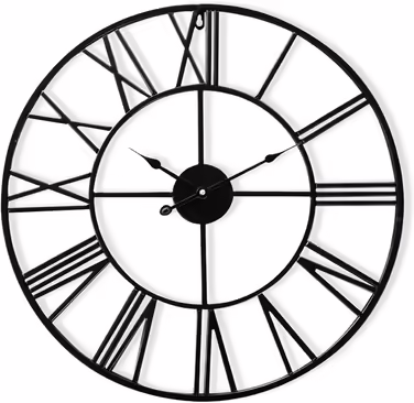Casa Chic Wall Clock for Kitchen, Living Room, Bathroom - Silent Clock, Metal Clocks with Quartz Movement, Large Kitchen Clocks, Modern Wall Clock, Vintage without Ticking Sounds, Outdoor 60 cm