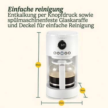 Кавомашина фільтрувальна Cuisinart 1.8л, 12 чашок, з програмуванням, підтримка тепла | Білий камінь