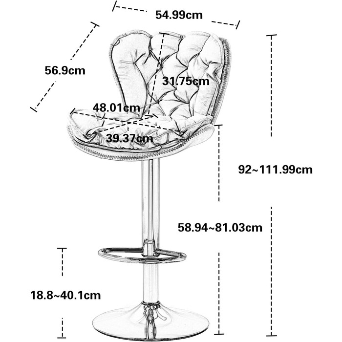Emerald Velvet Bar Stools - Set of 2 | Adjustable Swivel Barstools for Kitchen & Home Bar
