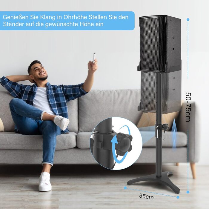 Підставка для колонок, 2 шт., регульована висота 86–127 см, з кабельною організацією, вантажопідйомність 3.6 кг, для малих колонок (PX3 2-P21)