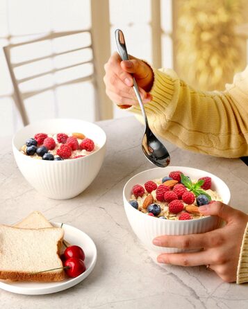 Набір мисок NUTRIUPS 4 шт. для мюслі, супу, салату, десерту, 750 мл, кераміка, підходить для мікрохвильової печі та духовки