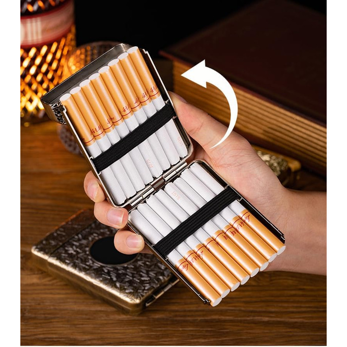 Електронне висувне попільничка з запальничкою для сигарет King Size (16 шт., чорний)