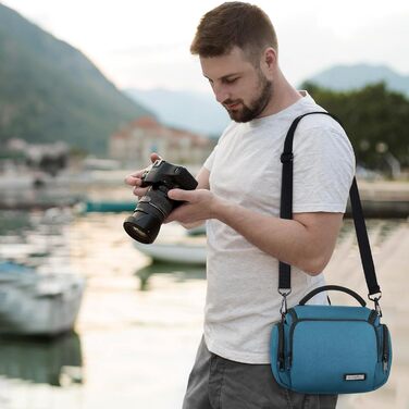 Сумка для камери Baigio: фотосумка для DSLR/SLR з відділеннями для об'єктивів та аксесуарів (блакитна)