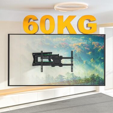 Настінний кріплення для телевізора XTRARM TiTon, 120 см, поворотний, 40 кг, VESA max. 400x400 мм, чорний