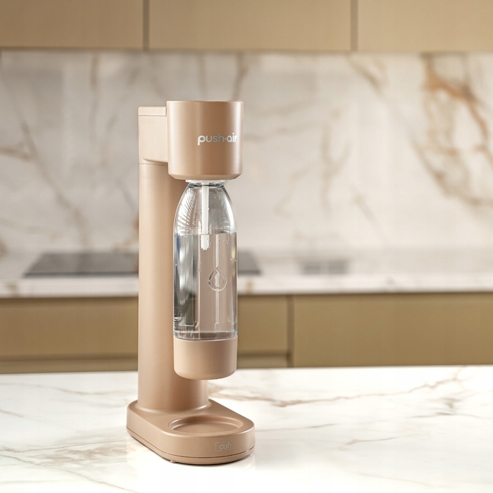 Сифон для газування води Dafi PushAir з балоном CO2 та пляшкою 0,7 л (колір Cappuccino)