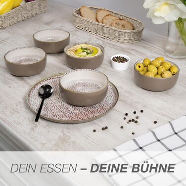 Набір посуду Moritz & Moritz ALHAMBRA на 6 осіб (18 предметів) з високоякісного порцеляну. Сучасний сервіз Mousse, легко миється. Включає 6 тарілок, 6 десертних тарілок та 6 мисок.