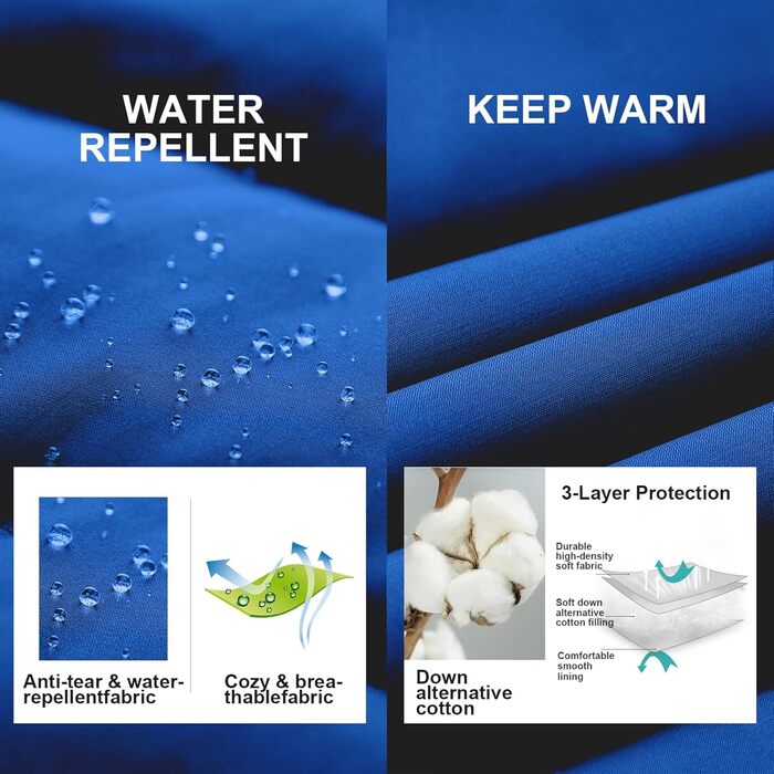 Жіноча пухова жилетка Chrisuno Casual з коміром-стійкою, стеганий верх, для активного відпочинку та катання на лижах (S, Синій)