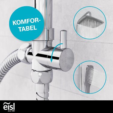 Душовий комплект EISL EASY FRESH 2 в 1 без змішувача, велика тропічна лійка 250x200 мм і ручний душ, монтажний набір, хром
