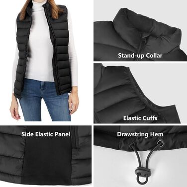 Обогревна жилетка для жінок, жилетка з підігрівом, акумуляторна жилетка, жилетка з підігрівом, жіноча жилетка, з акумулятором 10000 mAh, до 8 годин тепла, 3 режими нагріву, легка система обігріву тіла для зими та активного відпочинку, чорний колір