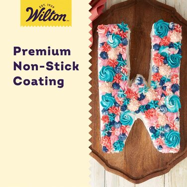 Форма для випікання тортів Wilton Countless Celebrations у вигляді цифр і літер, антипригарна, 36.5 x 22.5 x 5.08 см