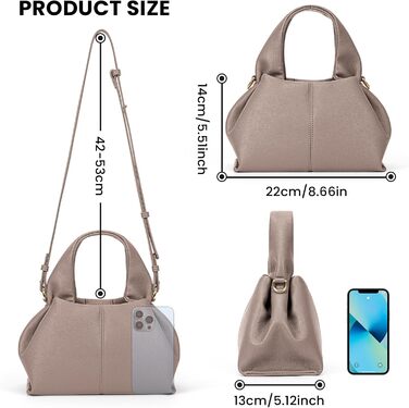 Сумка-клатч жіноча Cloud Pouch Bag сіра міні: сумка на плече, кросбоді, ретро, з ремінцем