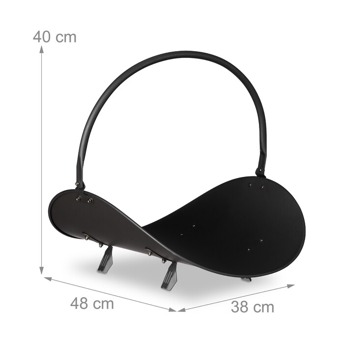 Relaxdays Firewood Basket, Black