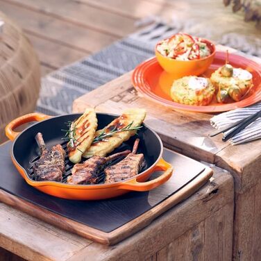 Чавунна гриль-сковорода Le Creuset Signature кругла висока 25 см, червона, для всіх плит та духовки