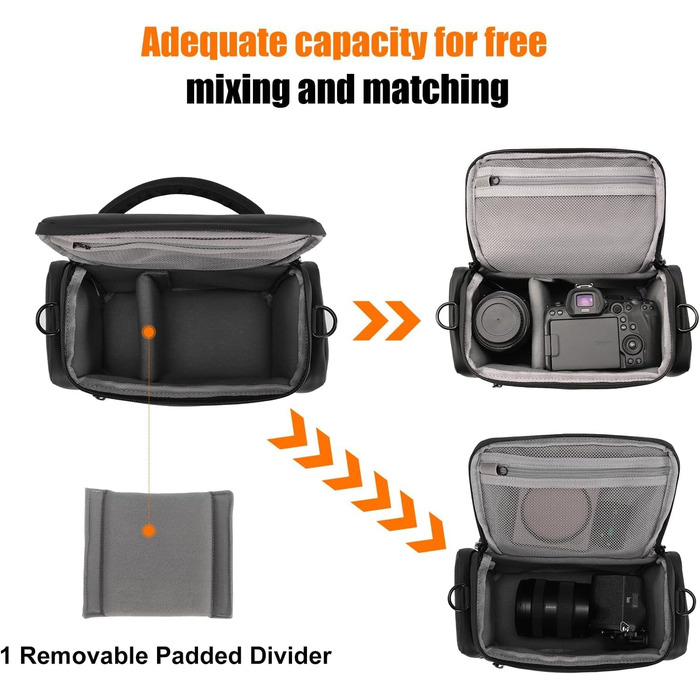 Чохол для камери Cwatcun: сумісний з Canon, Nikon, Sony (LR/DLR), водонепроникний, компактний, чорний (3.0, L)