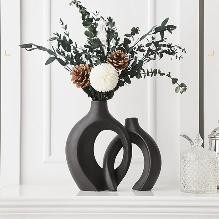 Керамічна ваза для сухоцвітів та декор, білий колір, сучасний дизайн, скандинавський стиль