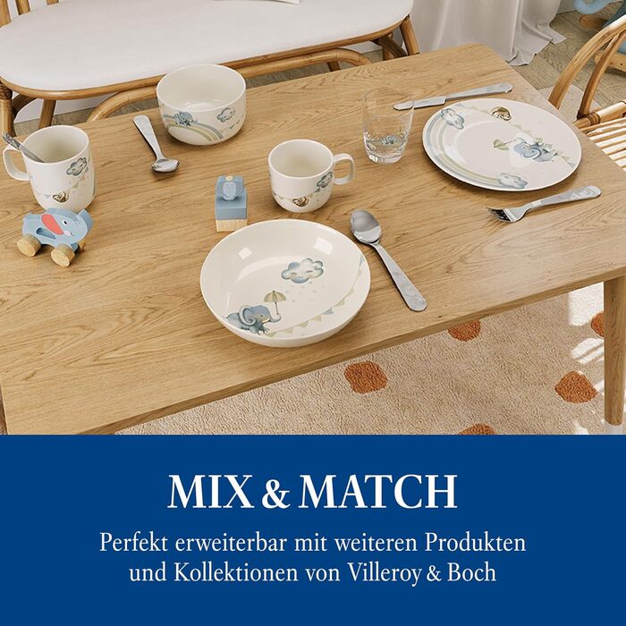 Набір дитячого посуду Villeroy & Boch Boho Kids: 4 шт. (вилка, ложка, ніж, ложкар), нержавіюча сталь, для дітей, безпечний, миється в посудомийній машині