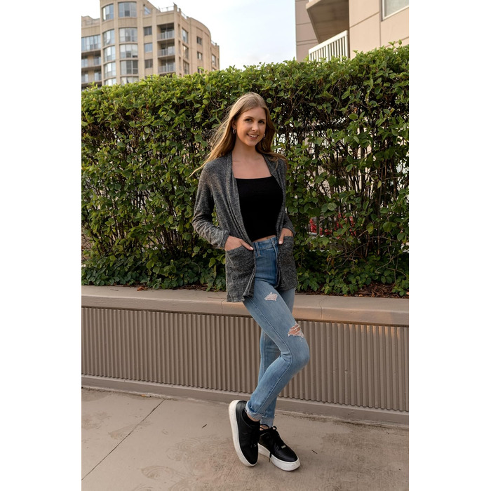 Жіноча легка в'язана жилетка VOTEPRETTY, сірий колір, розмір L